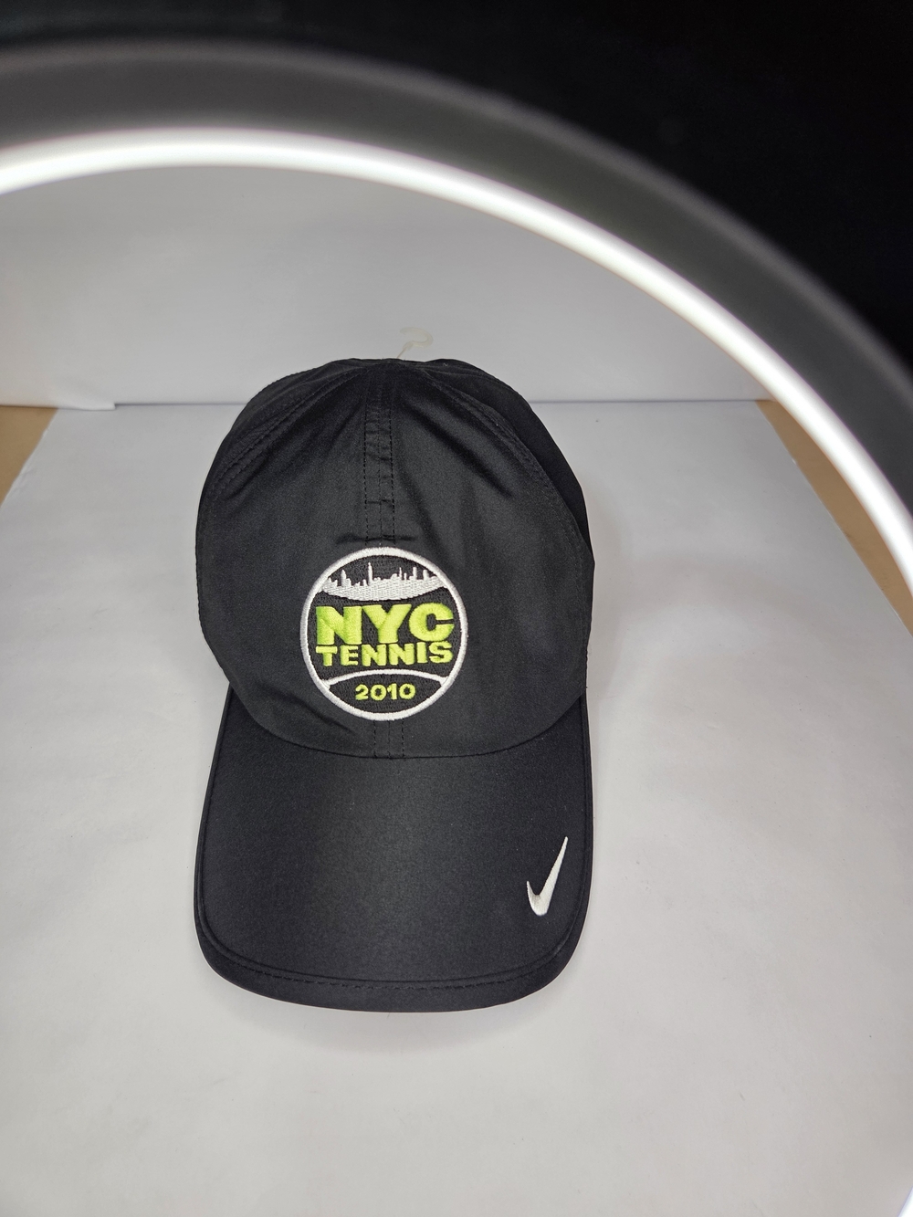 Nike Dry-fit Kids Black NYC Tennis Cap with Neon Logo New